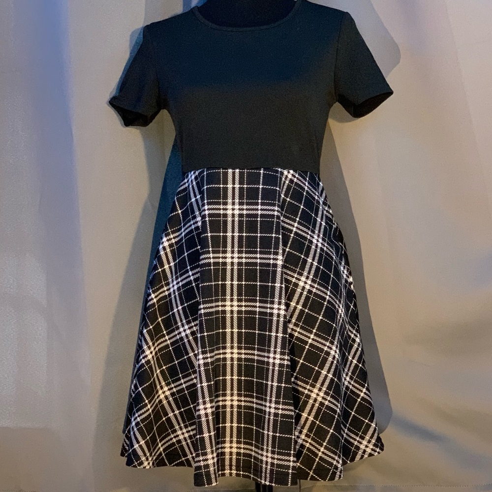 SHEIN Plaid fit & flare dress